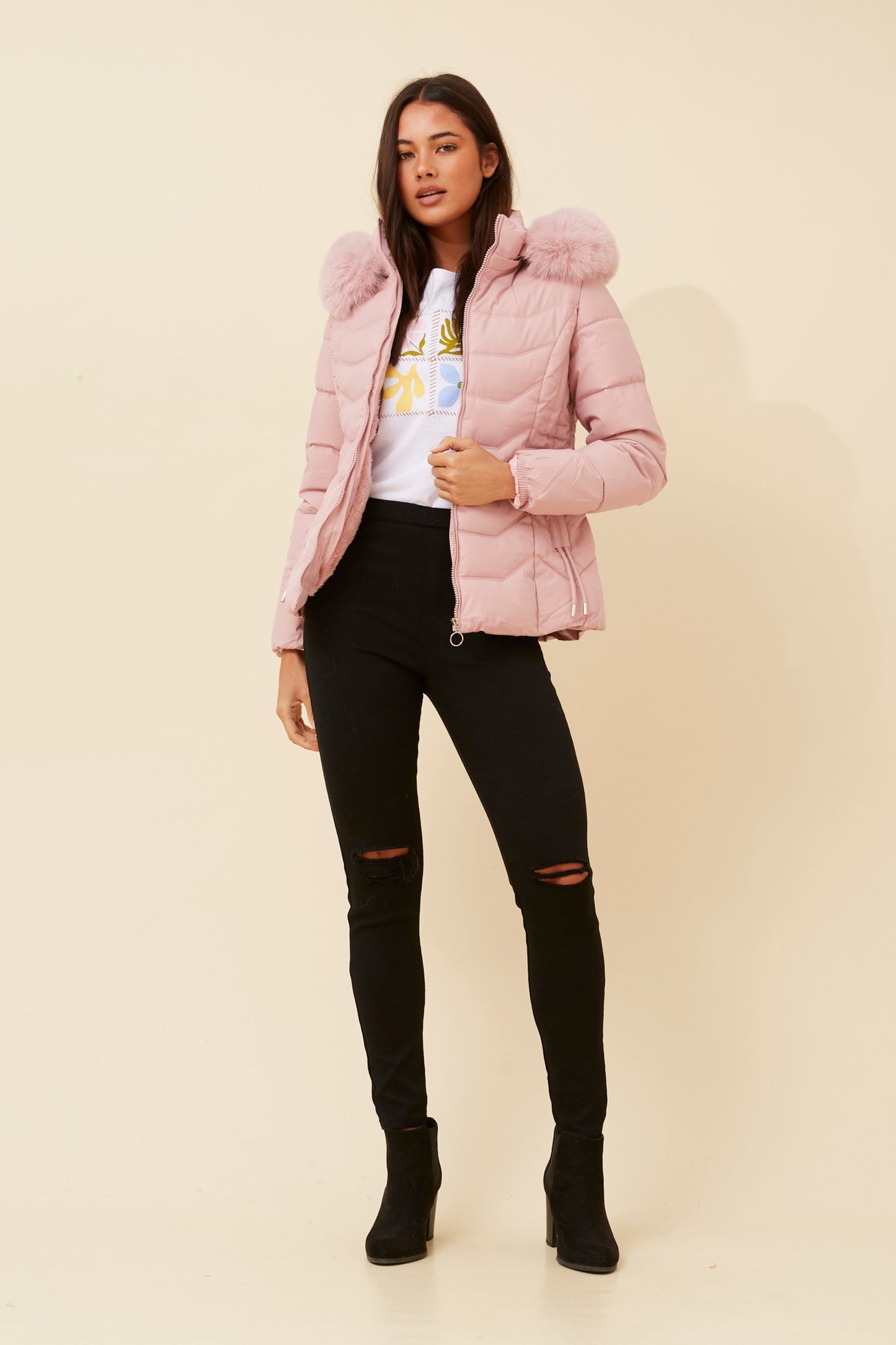 Poppy Puffer Jacket J517300 Pink