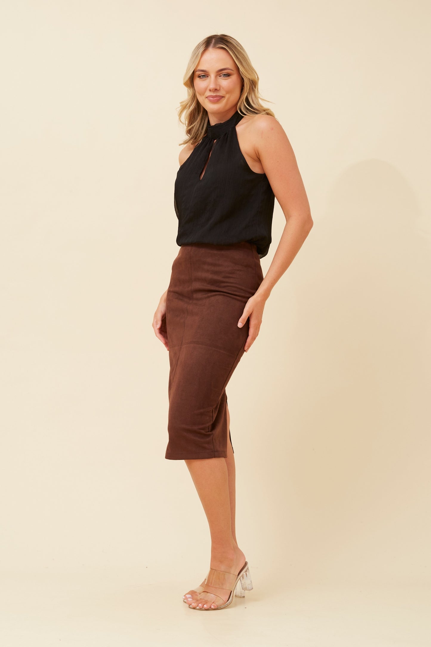 Ira Suede Skirt S522588 Chocolate
