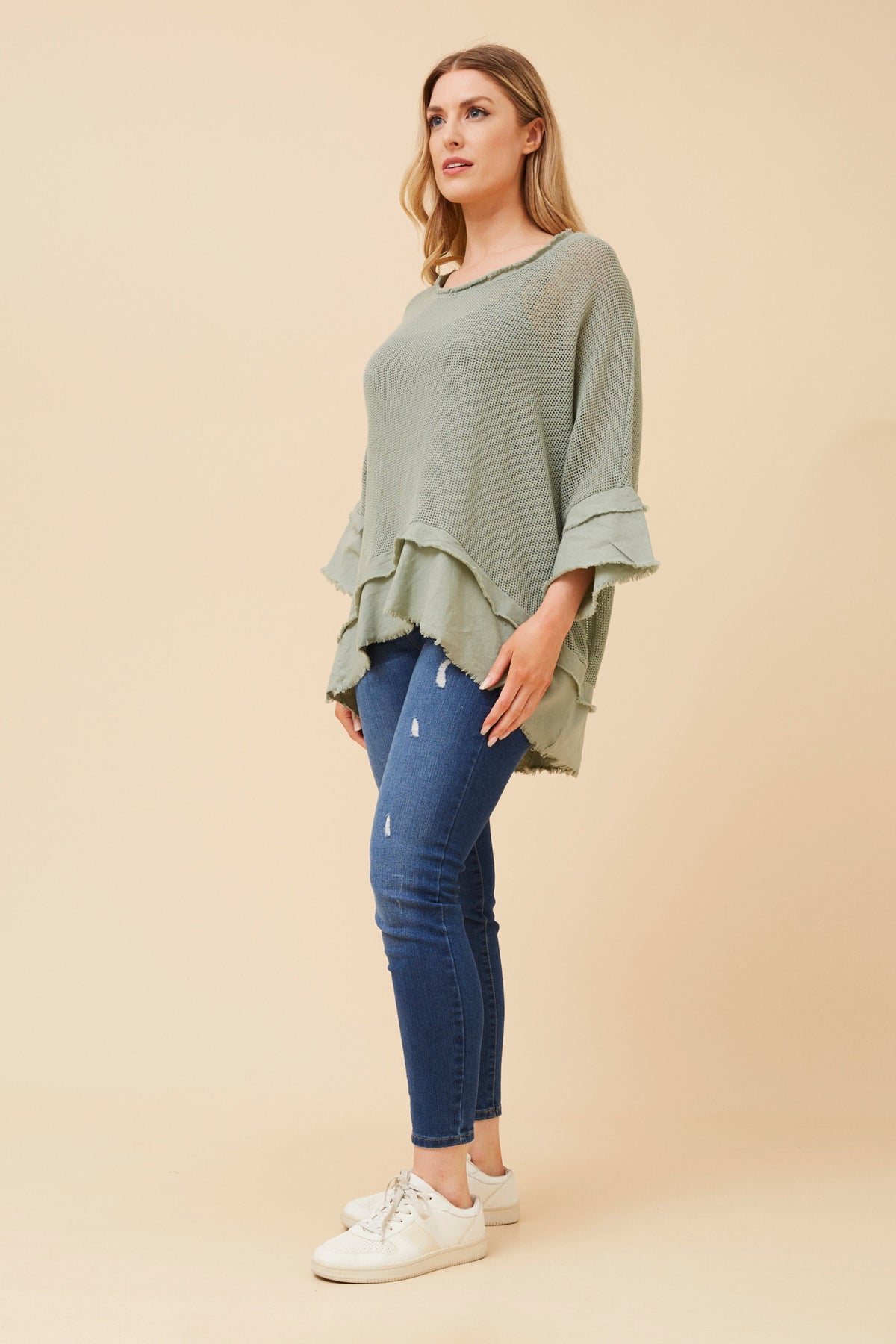 Miya Mesh Italian Top T522434 Sage
