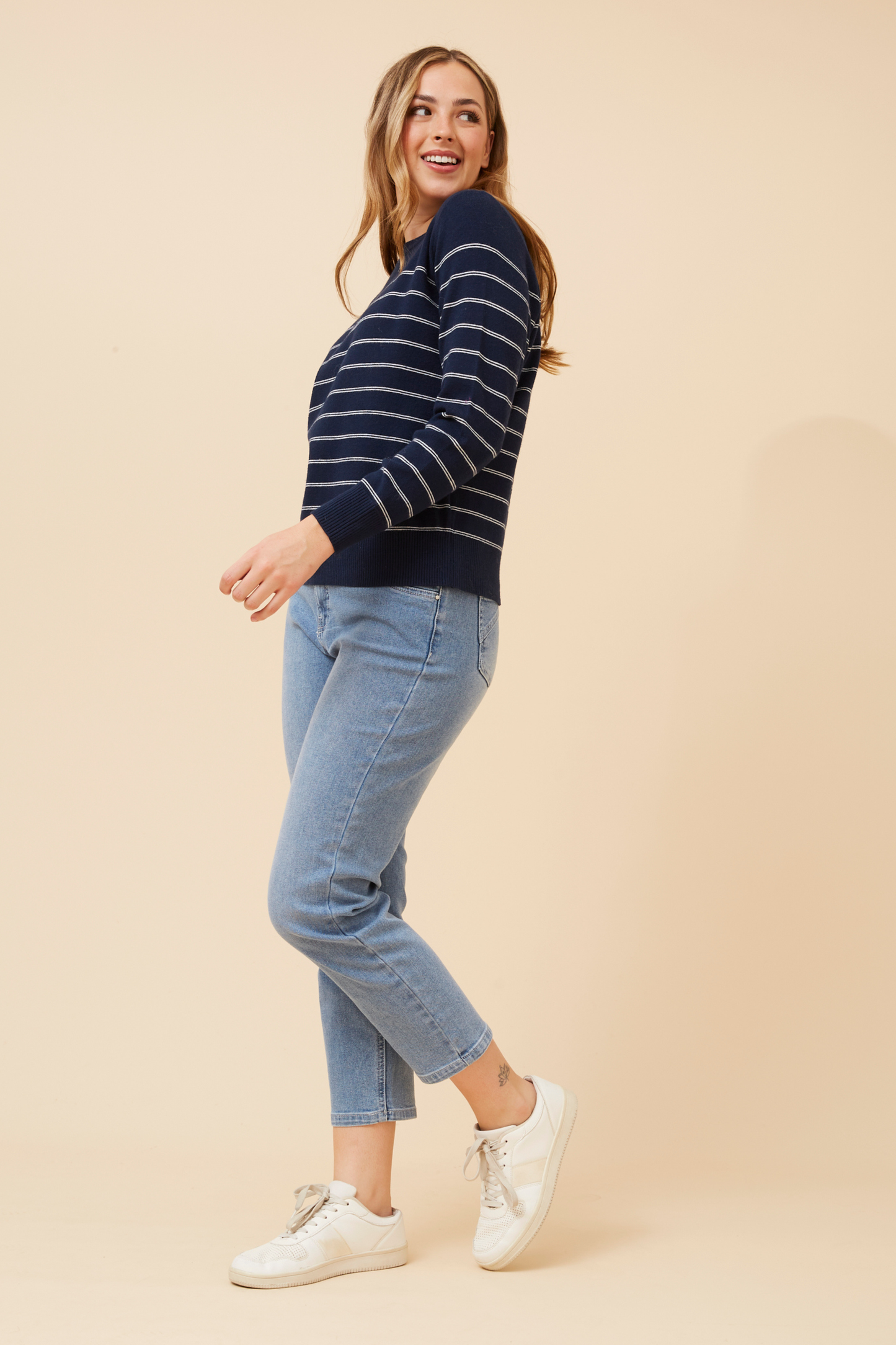 Rhina Stripe KnitKP735298 Navy/White