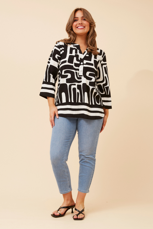 Nadia Blouse T526494 Black & White
