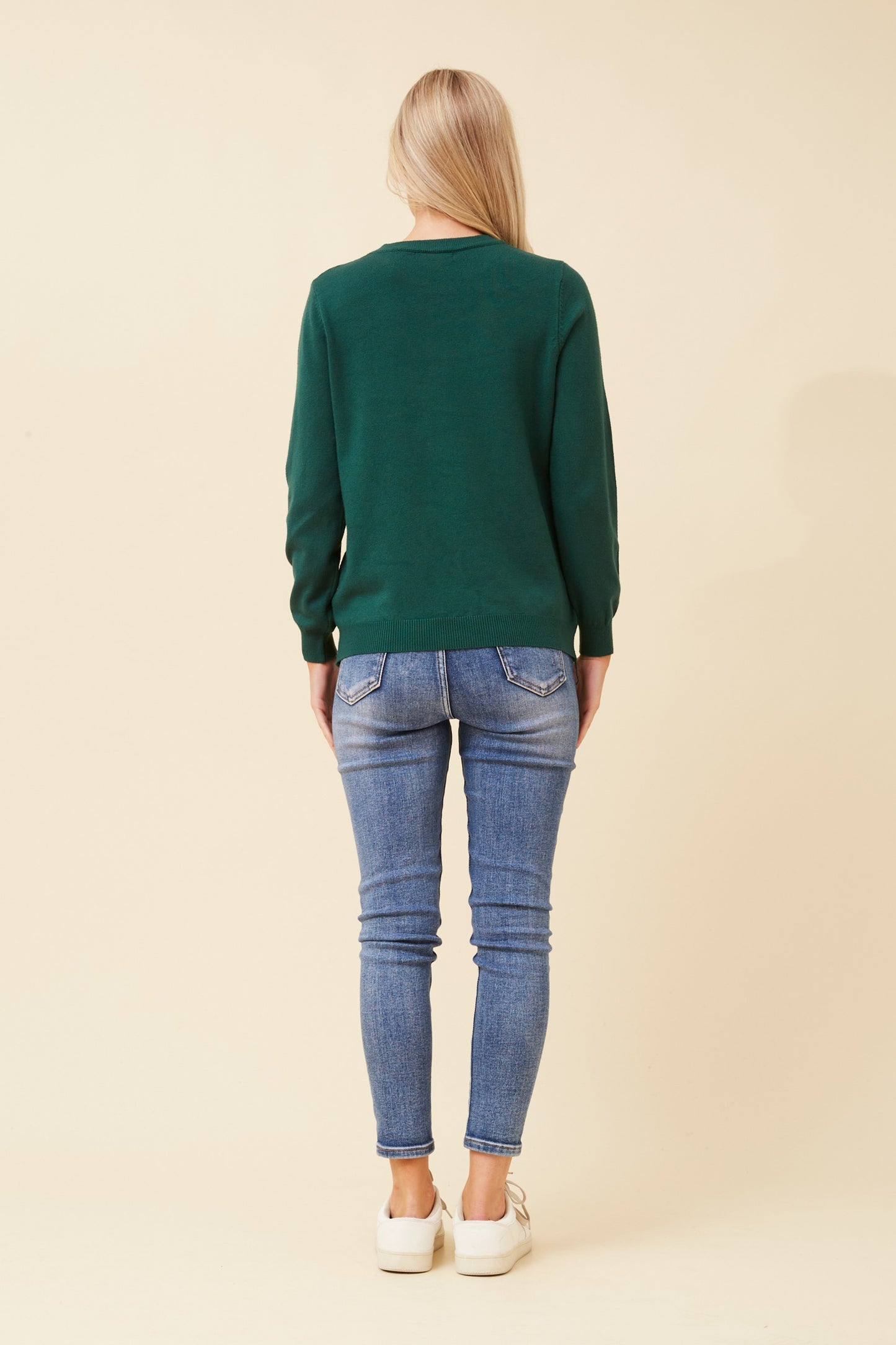 Vela Pattern Printed Jumper KP522530 Emerald
