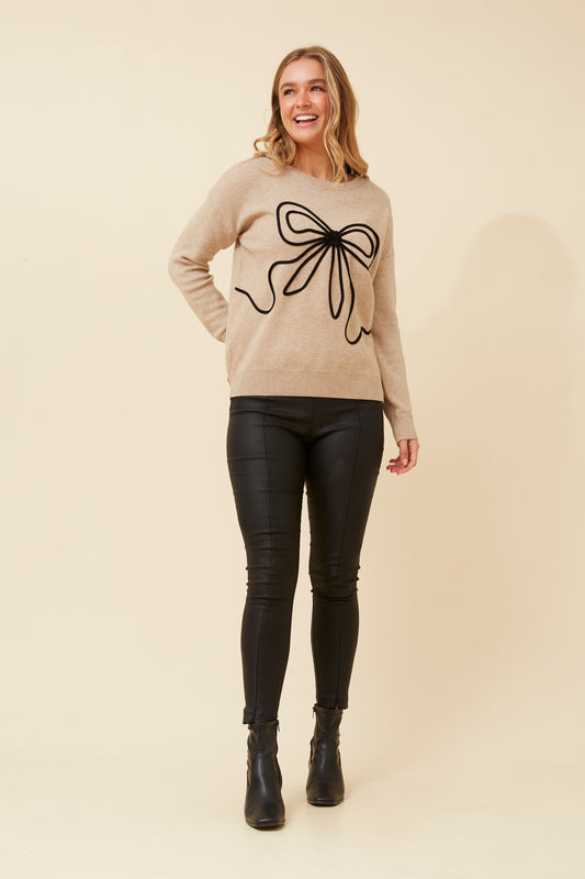 Ashley Bow Knit KP522493 Beige