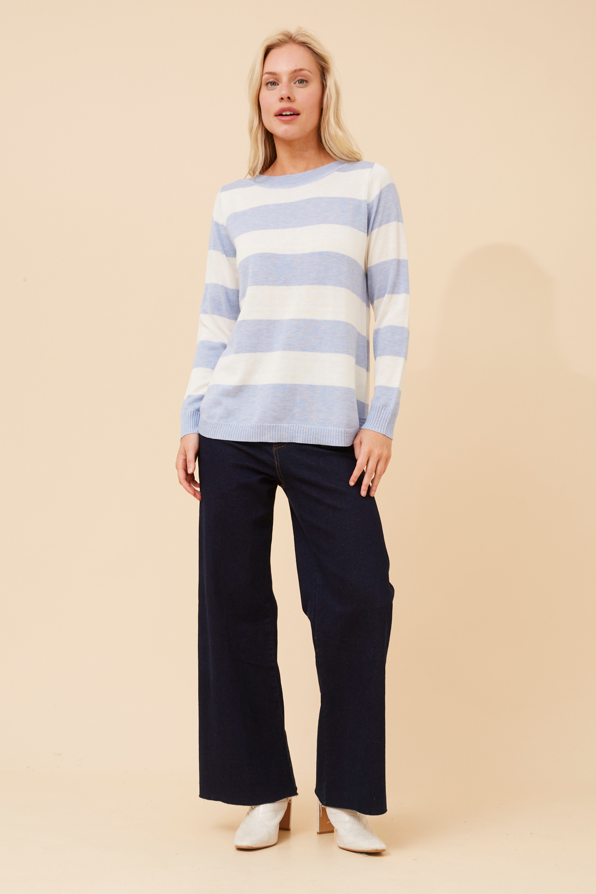 Georgi Stripe Knit KP518385 Skylight