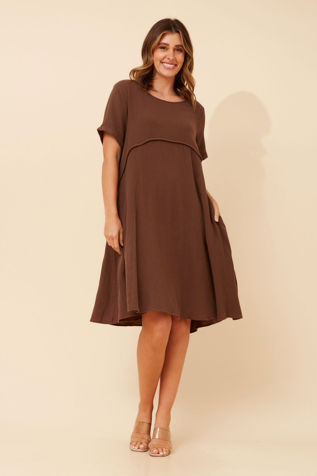 Anni Tunic Midi Dress - D736248 Coffee