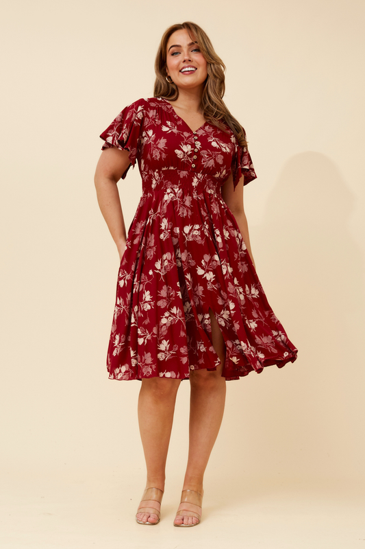 Sandy Floral Dress D736514 RED
