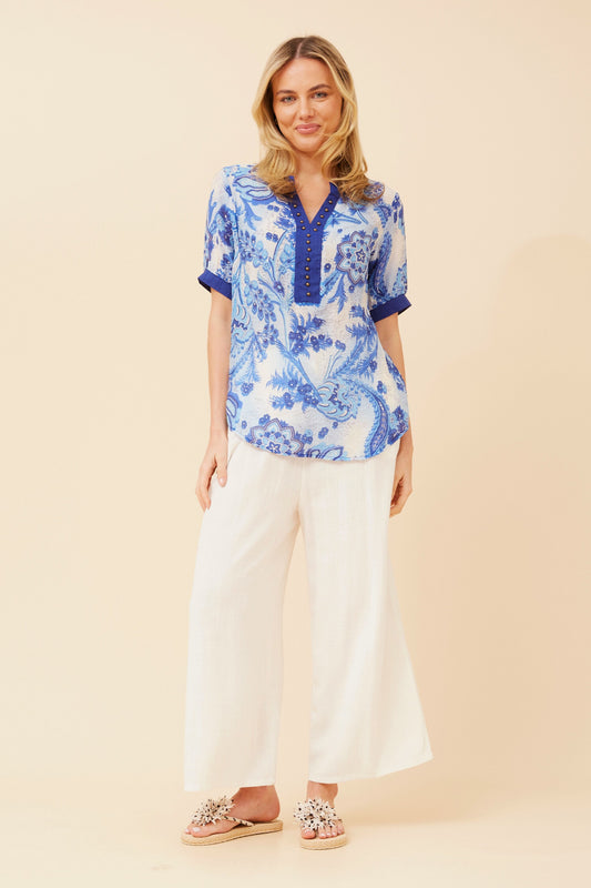 Nadia Blouse T523676 Multi Blue