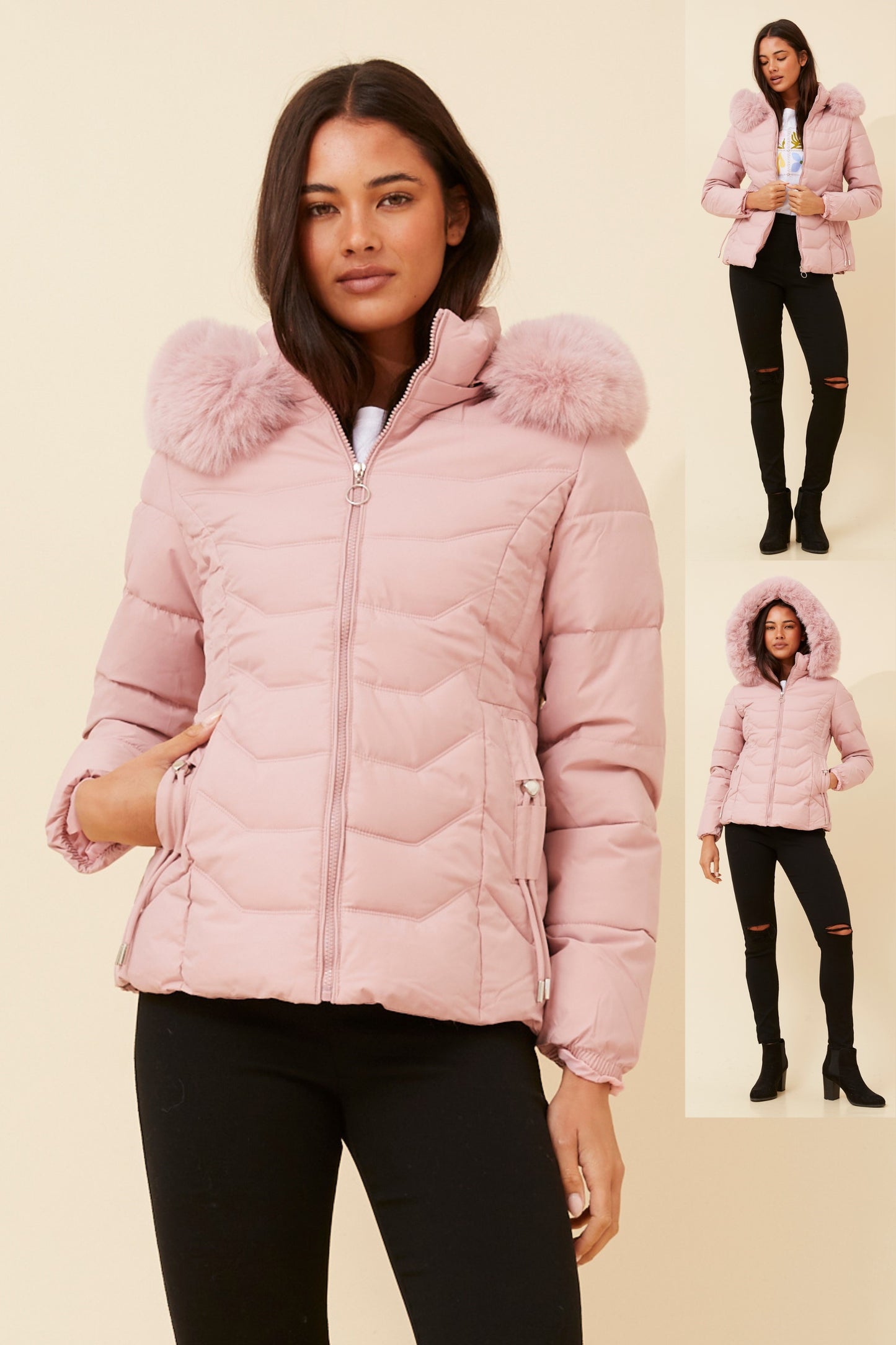 Poppy Puffer Jacket J517300 Pink