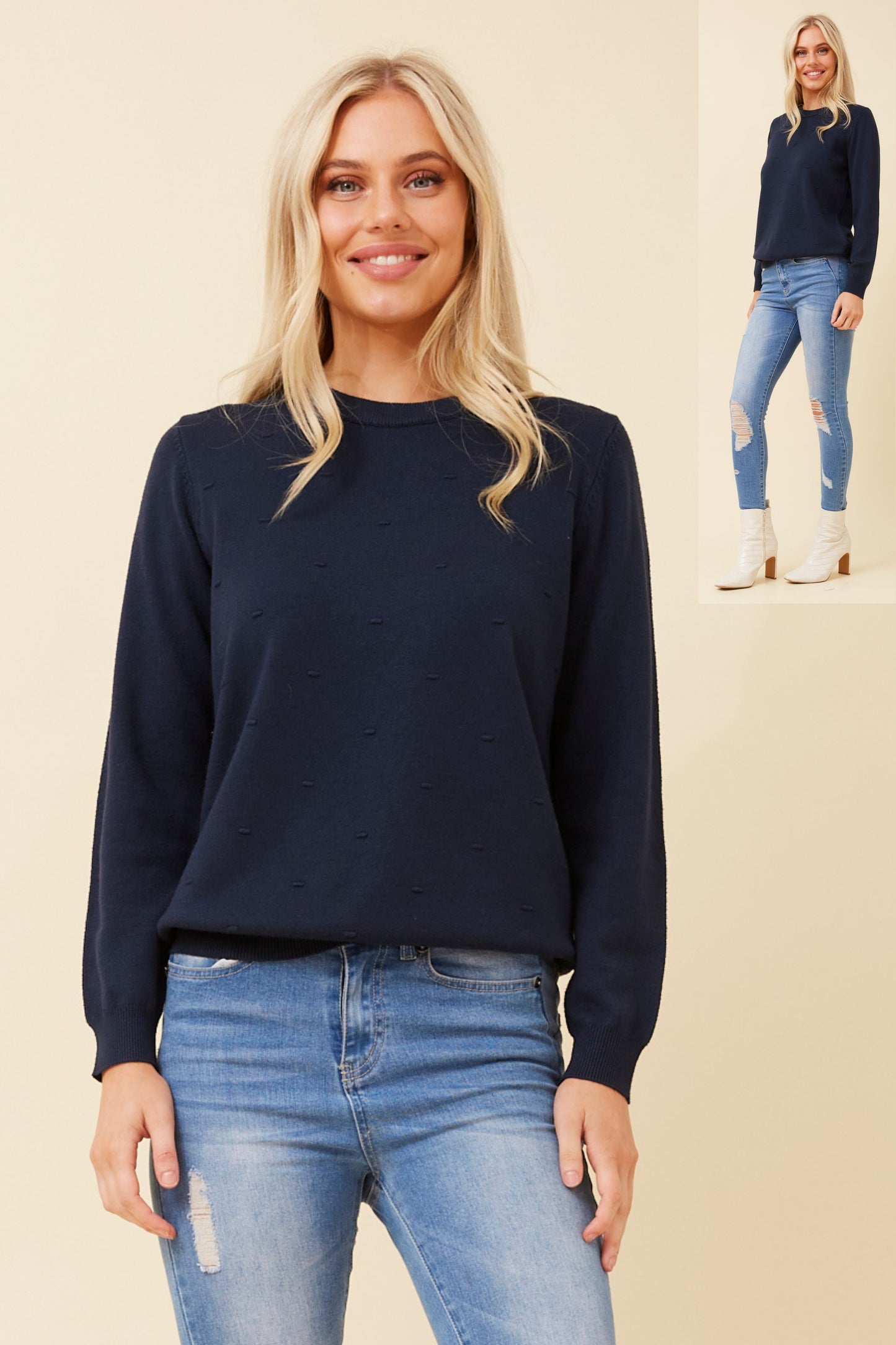 Tilli Dot Pattern Jumper KP522515 Navy