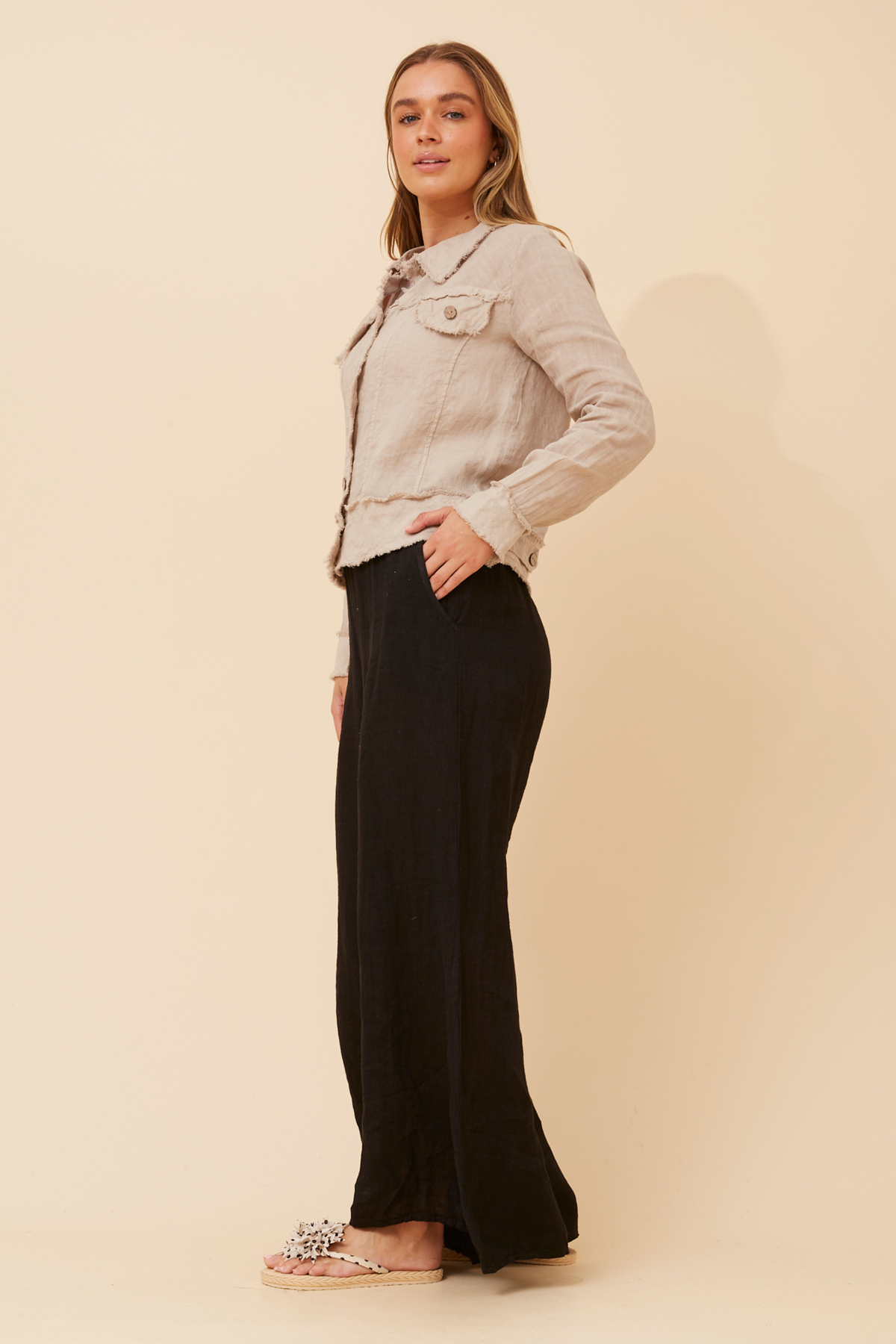 Sara Italian Linen Jacket J526747