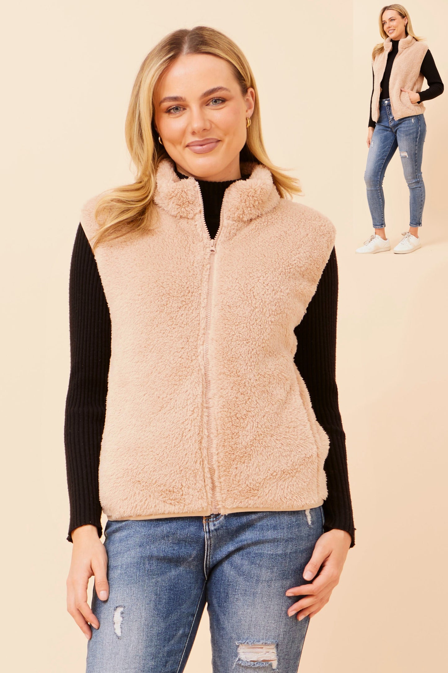 Chiara Faux Fur V524412 Beige