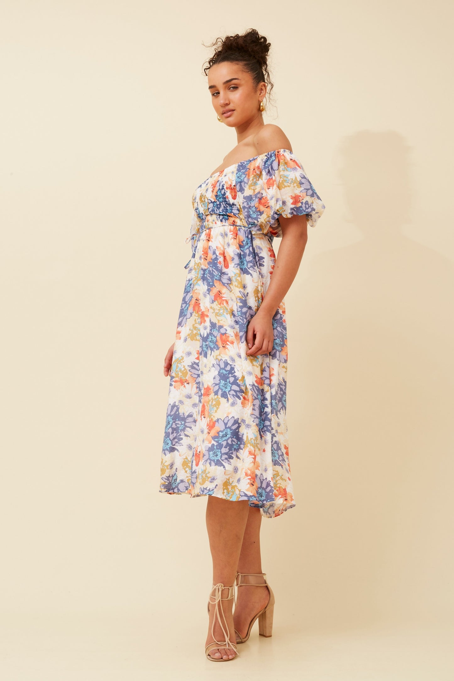 Piper Floral MIDI Dress D520394 Blue