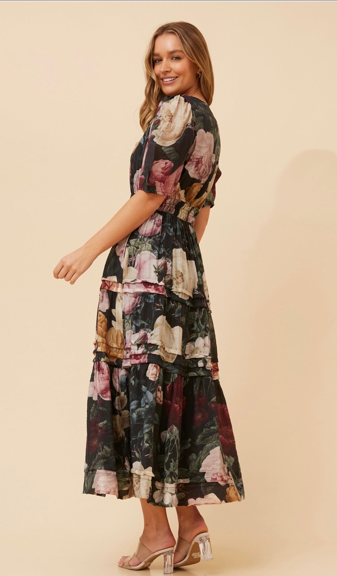 Emberly Floral Dress D524864 Multi Black