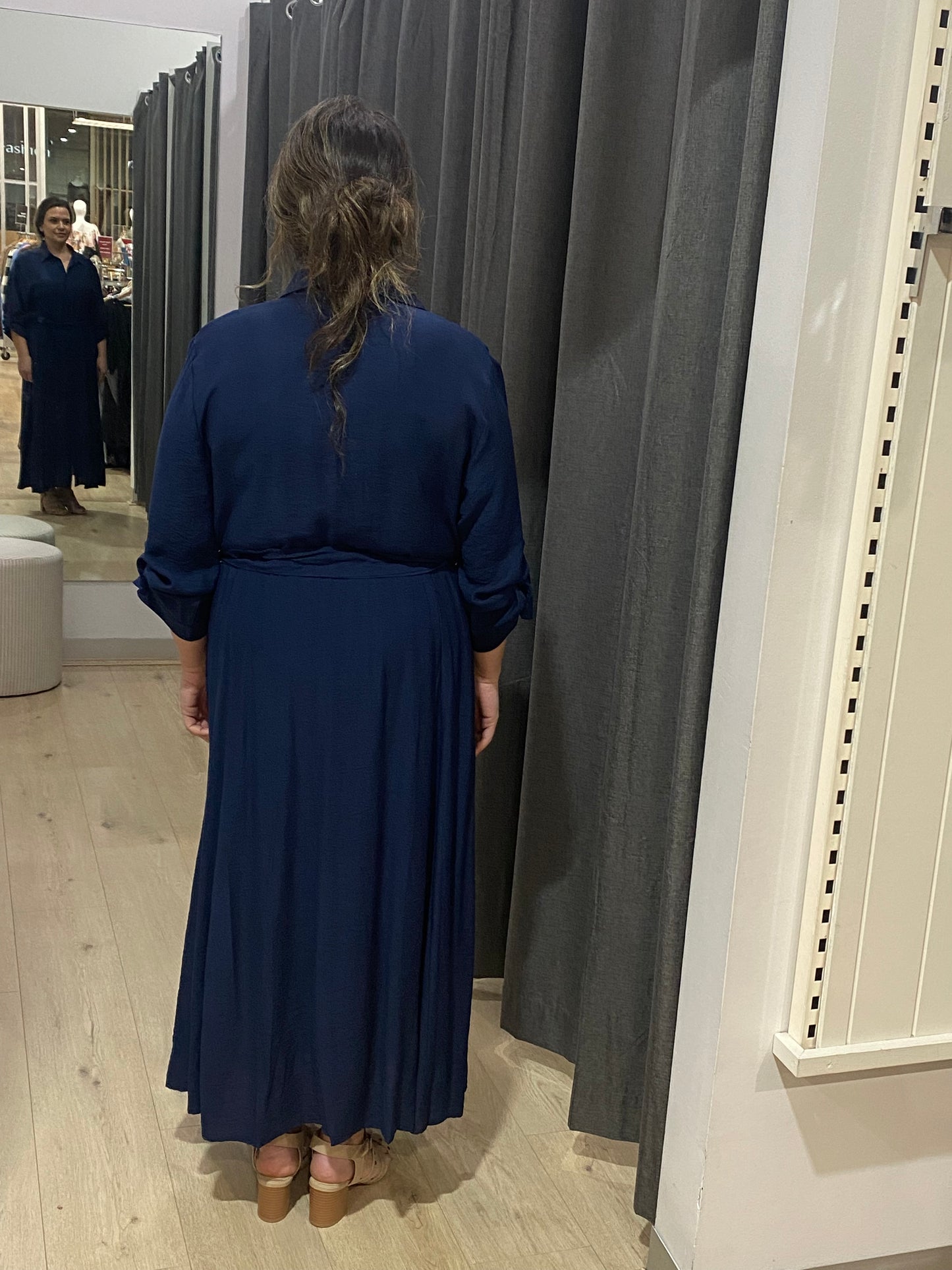 Inea Midi Shirt Dress Navy