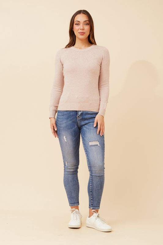 Benne Crew Neck Knit KP524711 Taupe