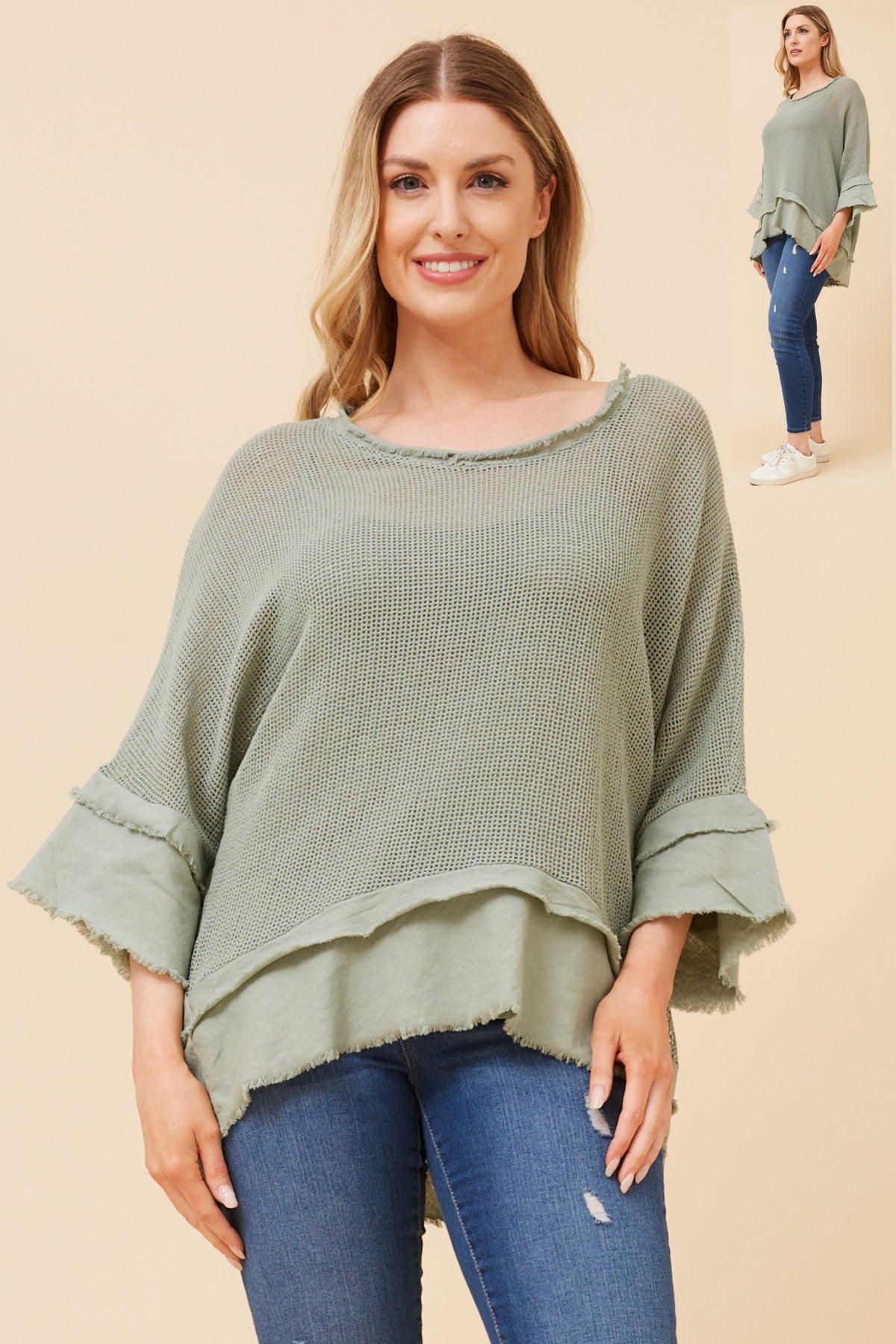 Miya Mesh Italian Top T522434 Sage