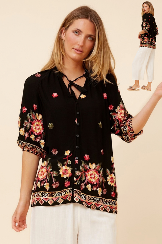 Chiara Boho Top T527209 Black