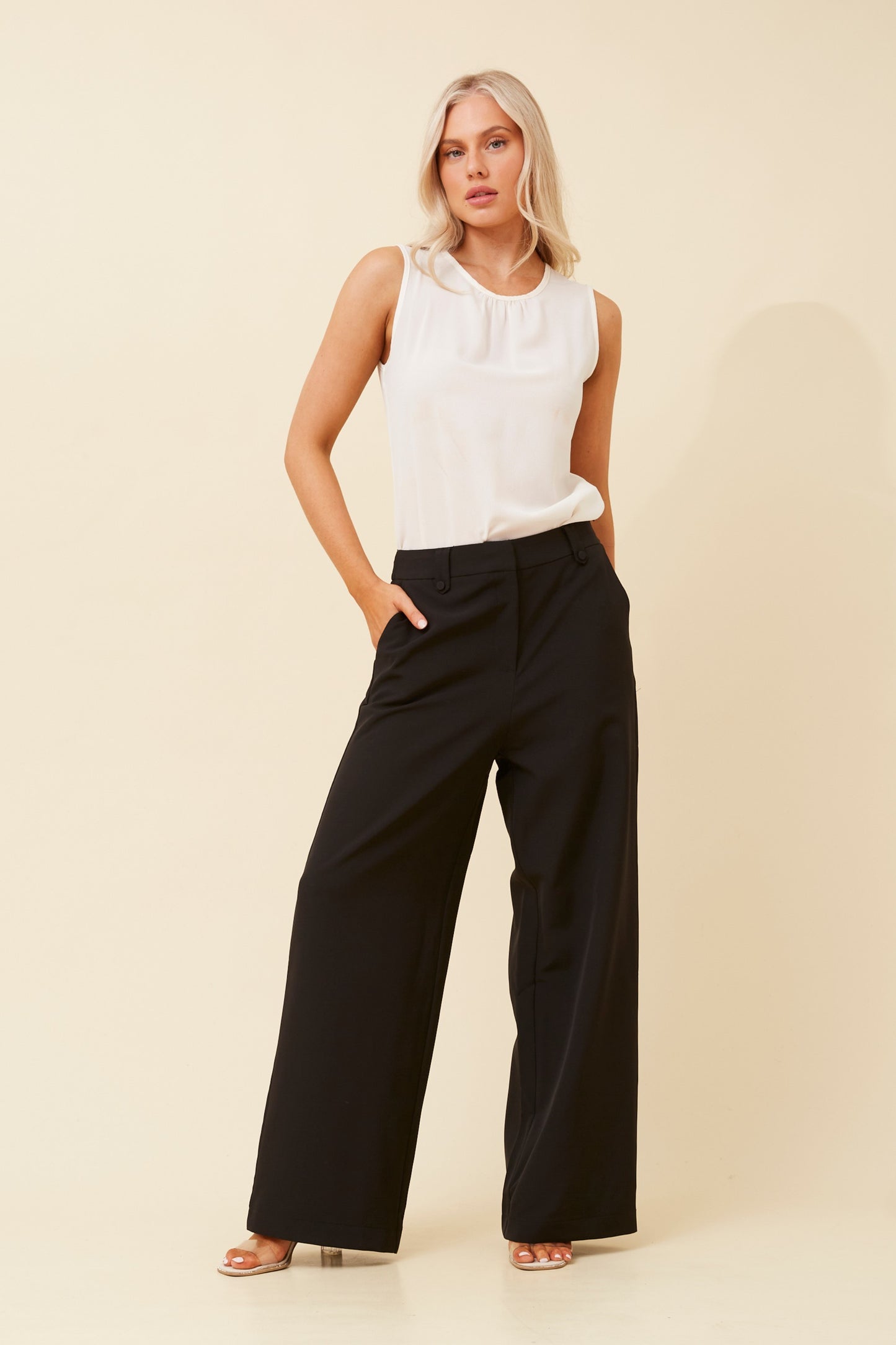 Kaia Wide Leg Dressy Pant P521911 Black