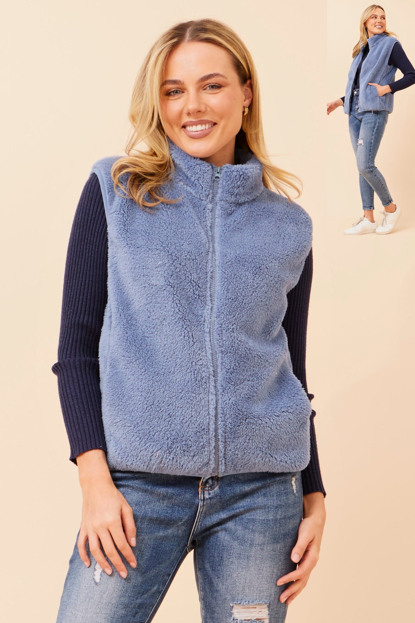 Chiara Faux Fur V524412 Indigo