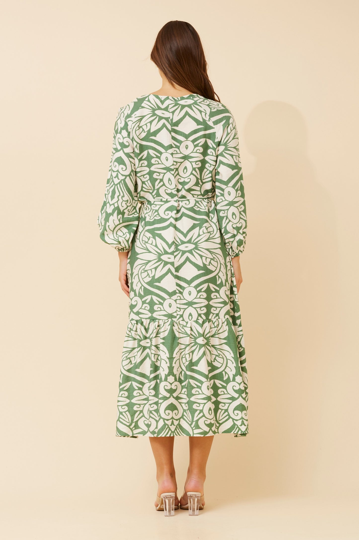 Winn Paisley Printed Midi Dress D734249 Green