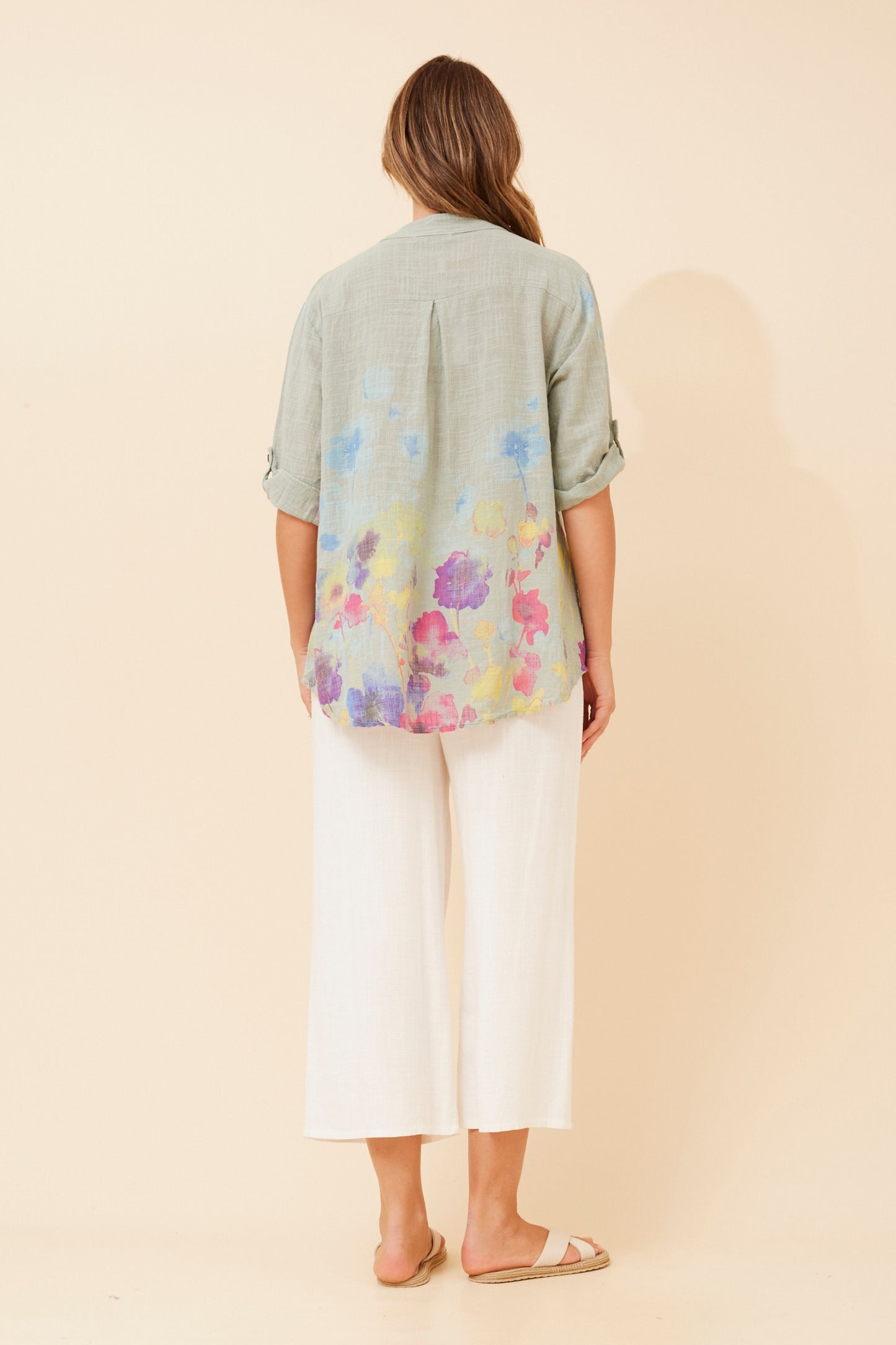 Skye Italian Floral Top T524783 Sage
