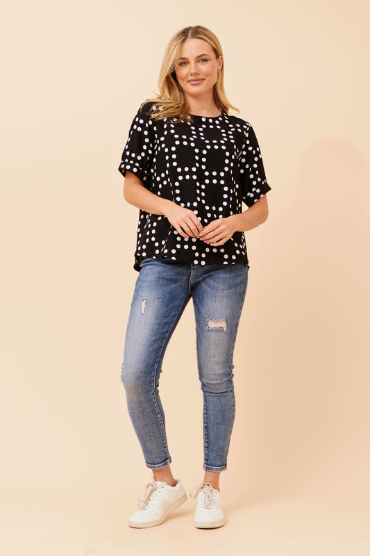 Carolyn Polka Dot Top T523300 Black