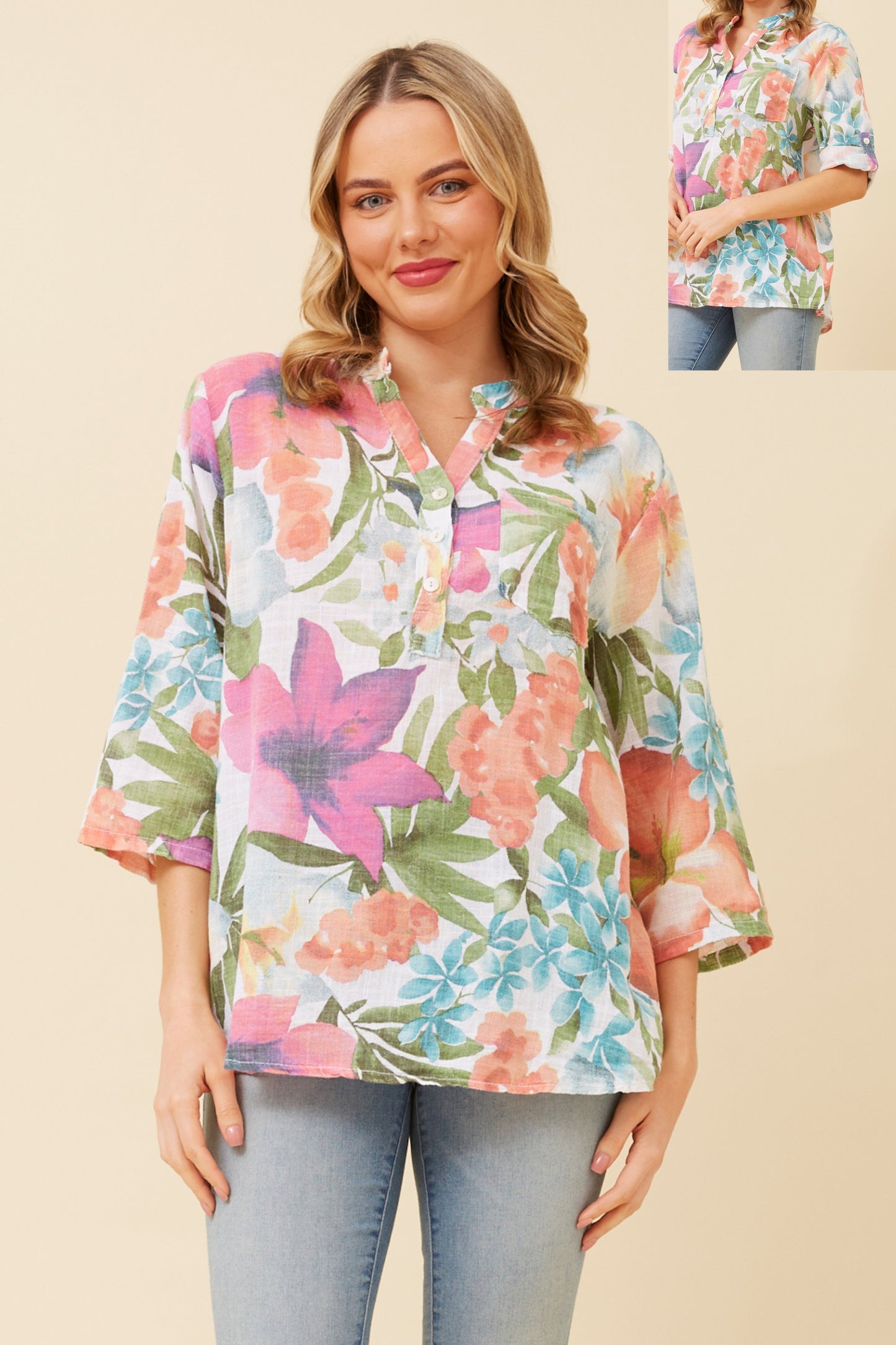 Zana Italian Floral Top T520034