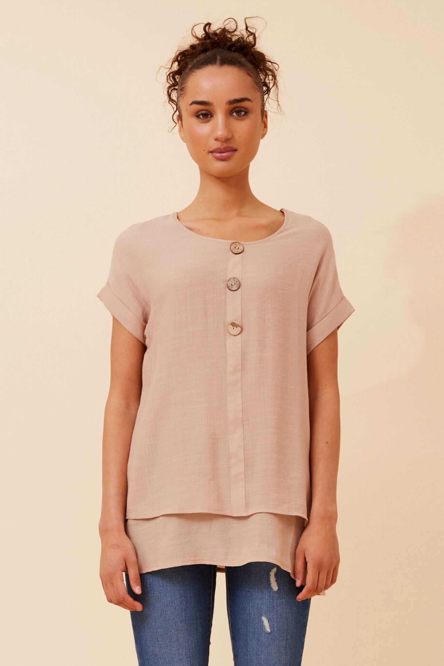 Soraya Double Layer Top T523077 Taupe