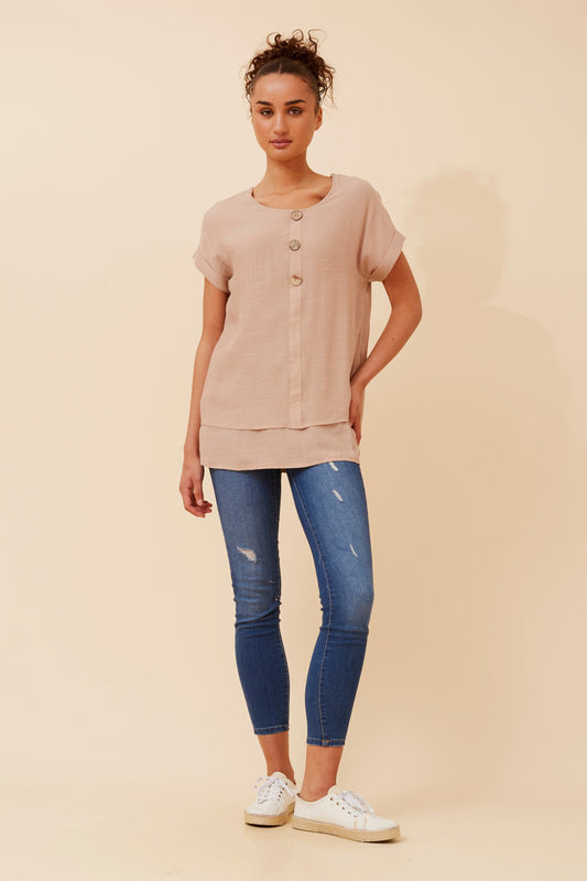 Soraya Double Layer Top T523077 Taupe
