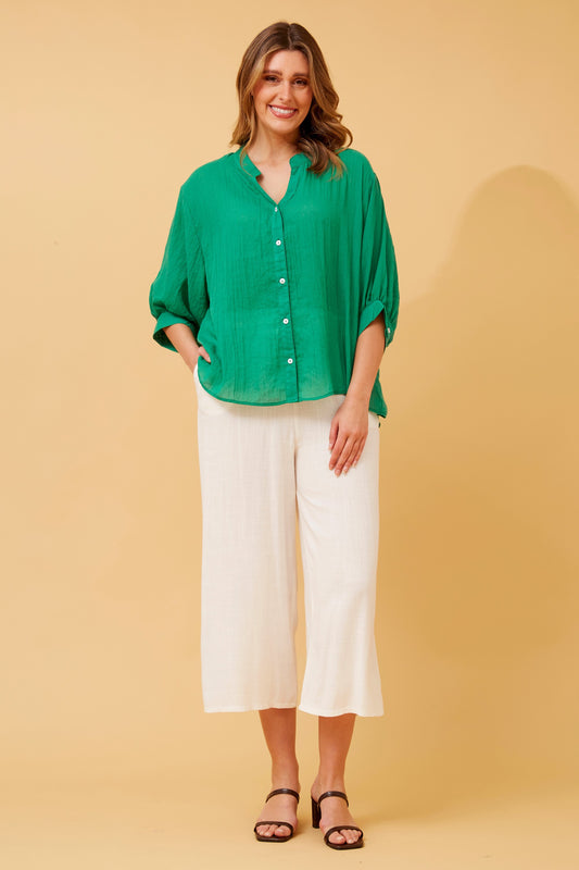 Rosa Shirt with Back Button Detail -Jade T511586