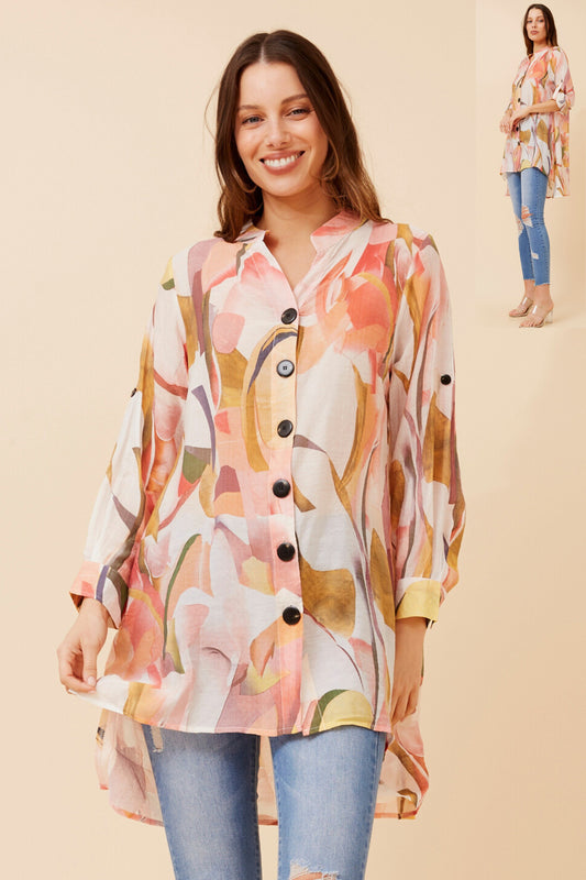 Claire Tunic Shirt T524237 Multi Orange