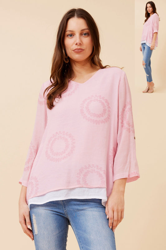 Sorelle Double Layer Top T523220 Rosewater