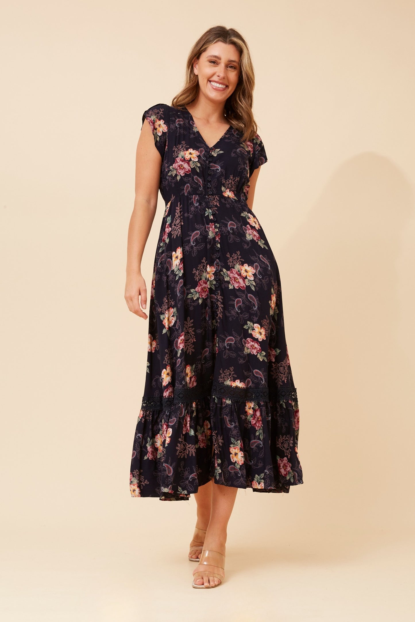 Indi Flower Print Maxi Dress - D525027
