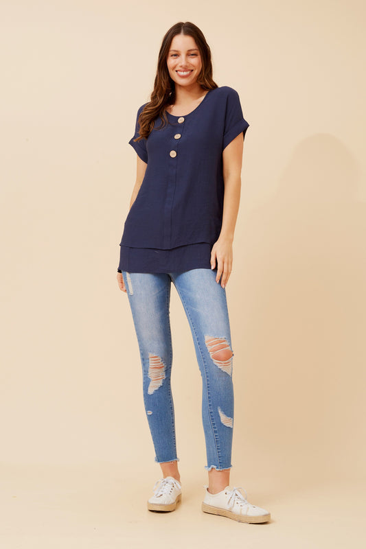 Soraya Double Layer Top T523077 Navy