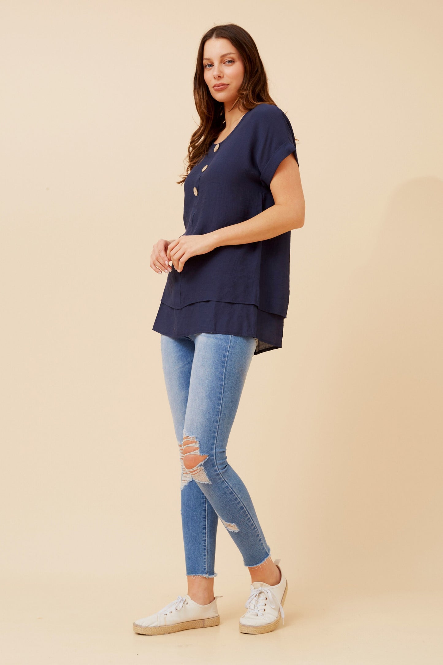 Soraya Double Layer Top T523077 Navy