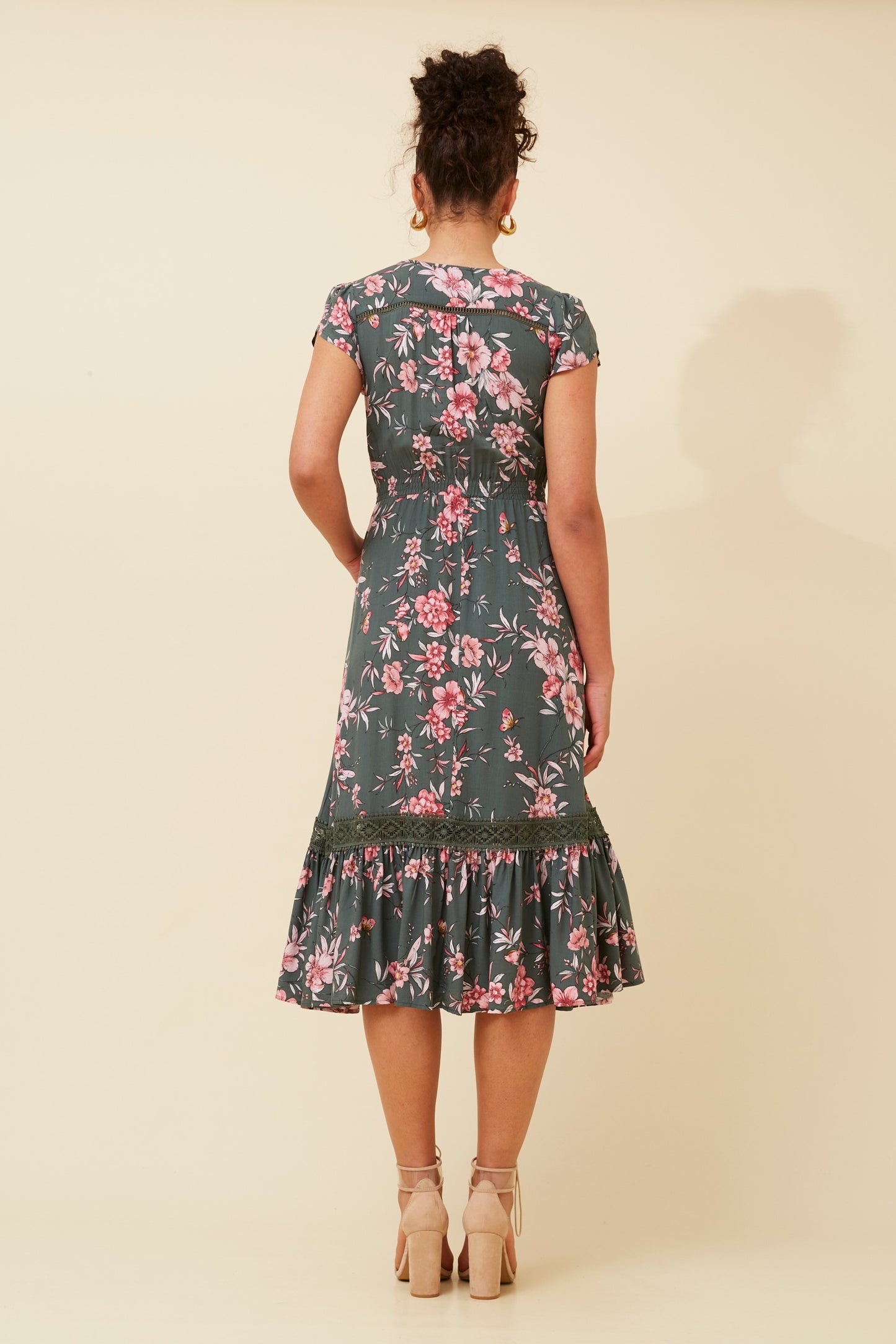 Serena Floral Print Midi Dress -  D519854