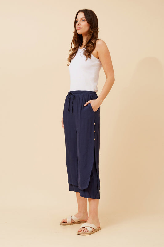 Jenna Button Detail Pant P510691 - Navy