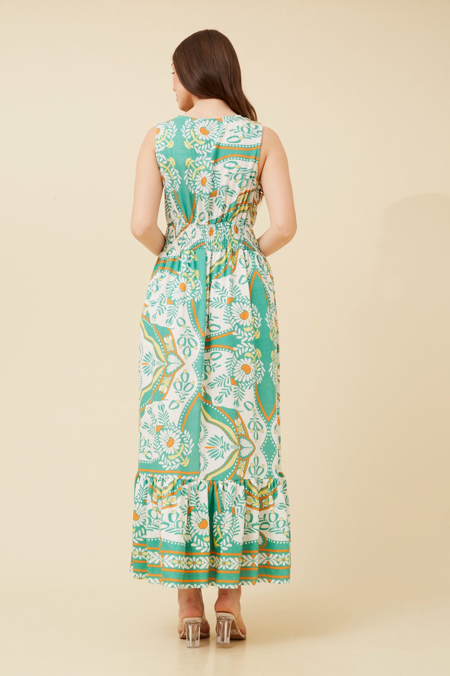 Elisa Floral Border Print Dress D733236