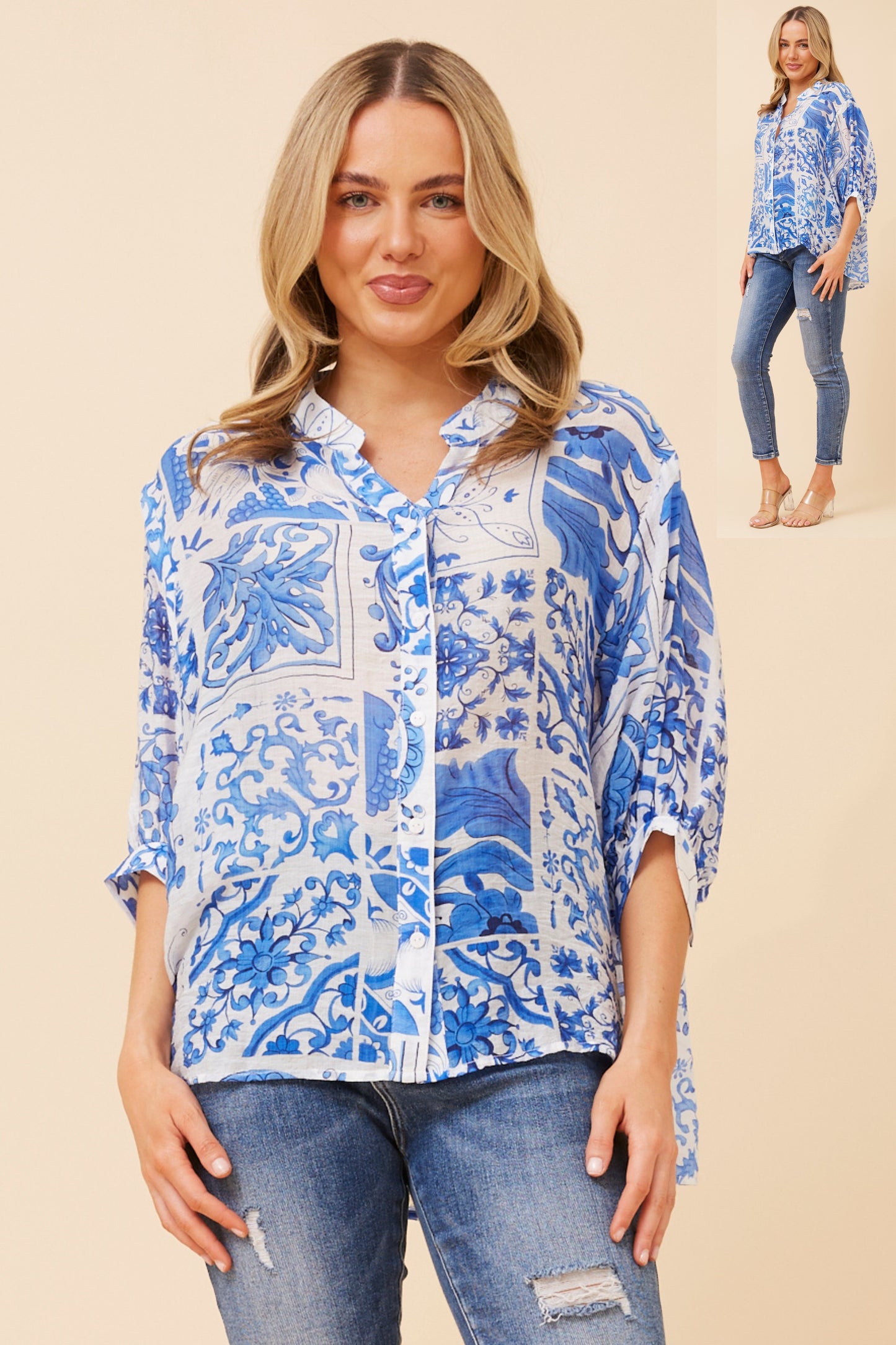 Rosa Abstract Print Shirt- T524811