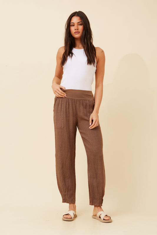 Linen Italian Pant P516694 Tabacco