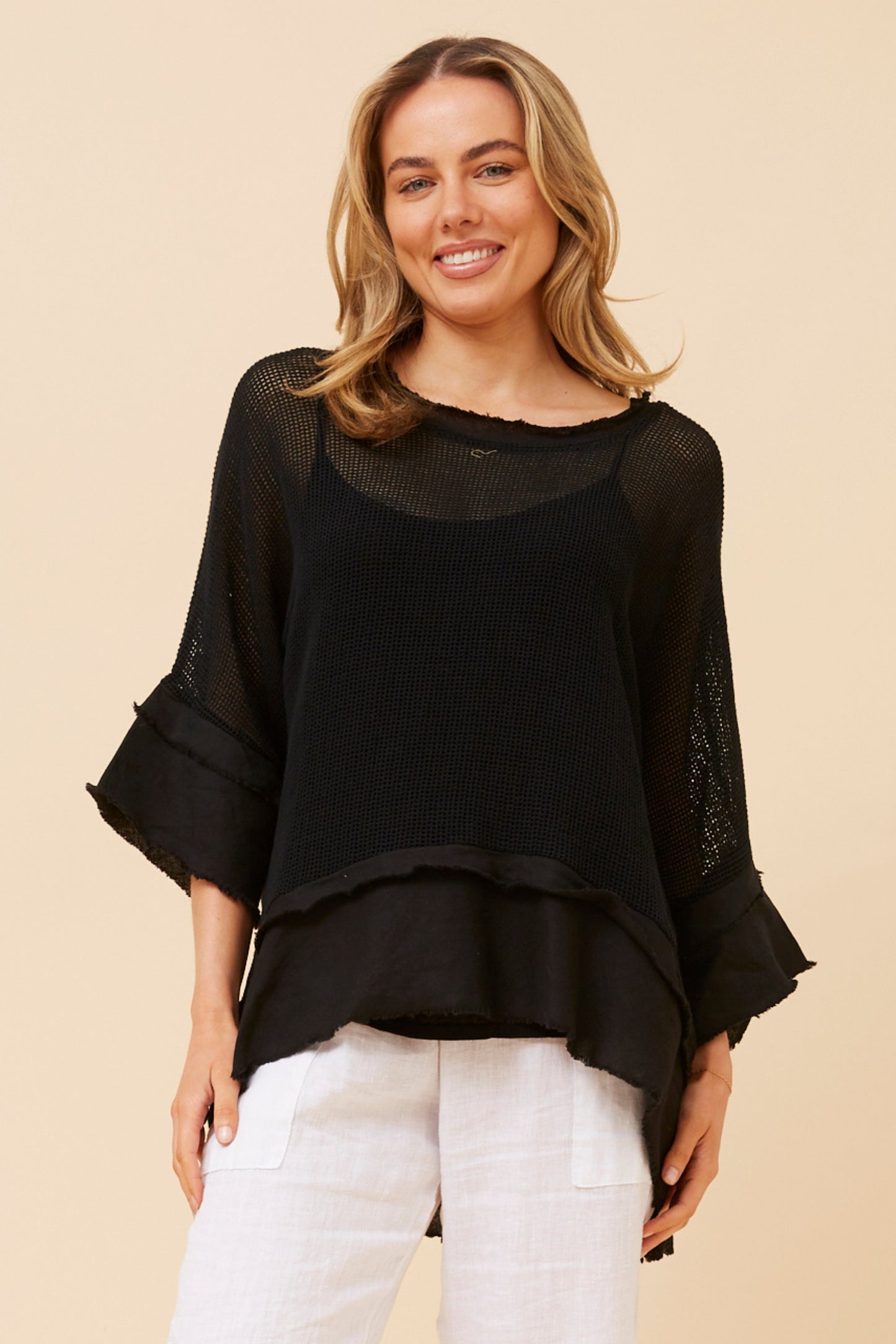Miya Mesh Italian Top T522434 Black