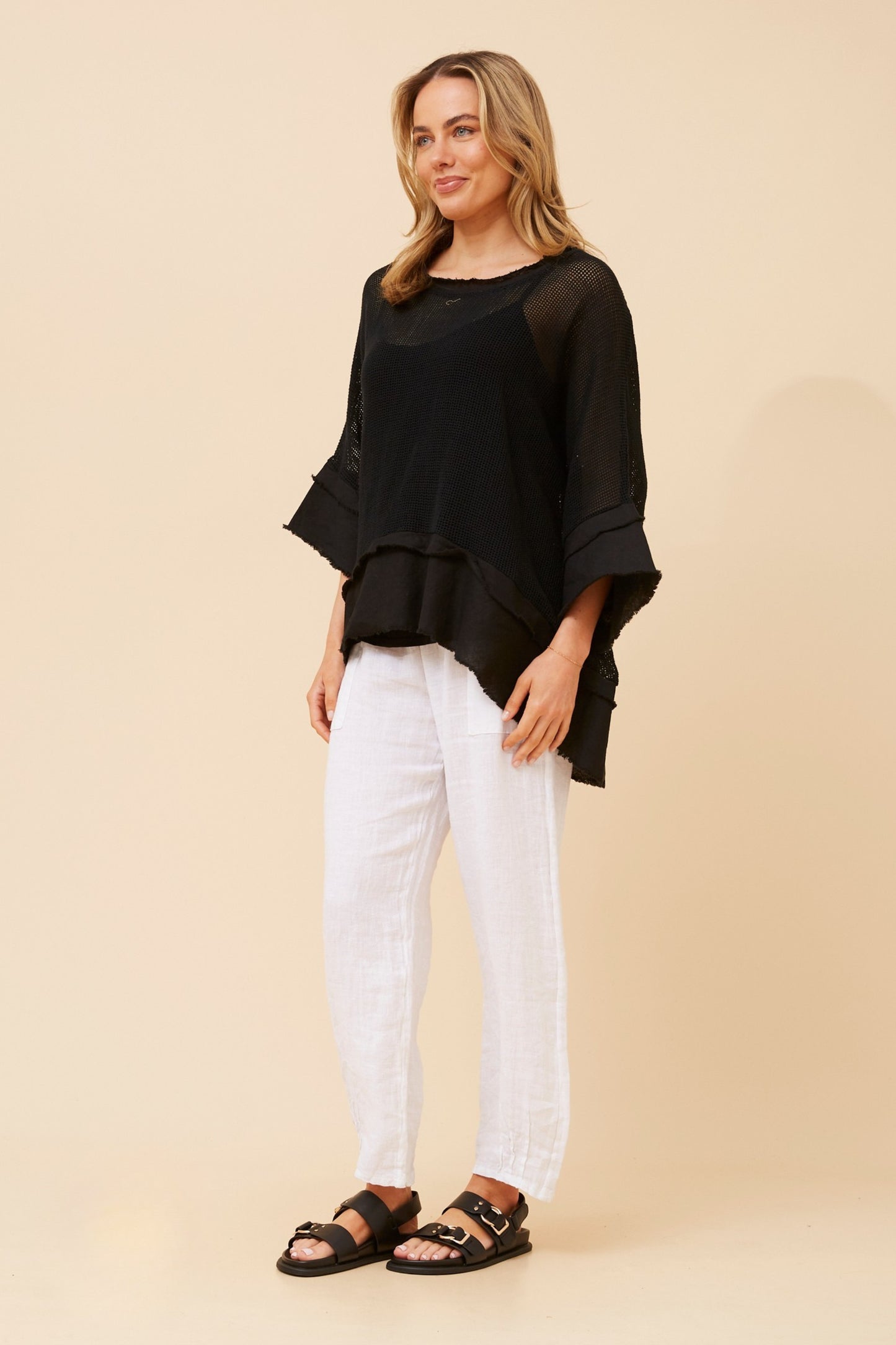 Miya Mesh Italian Top T522434 Black