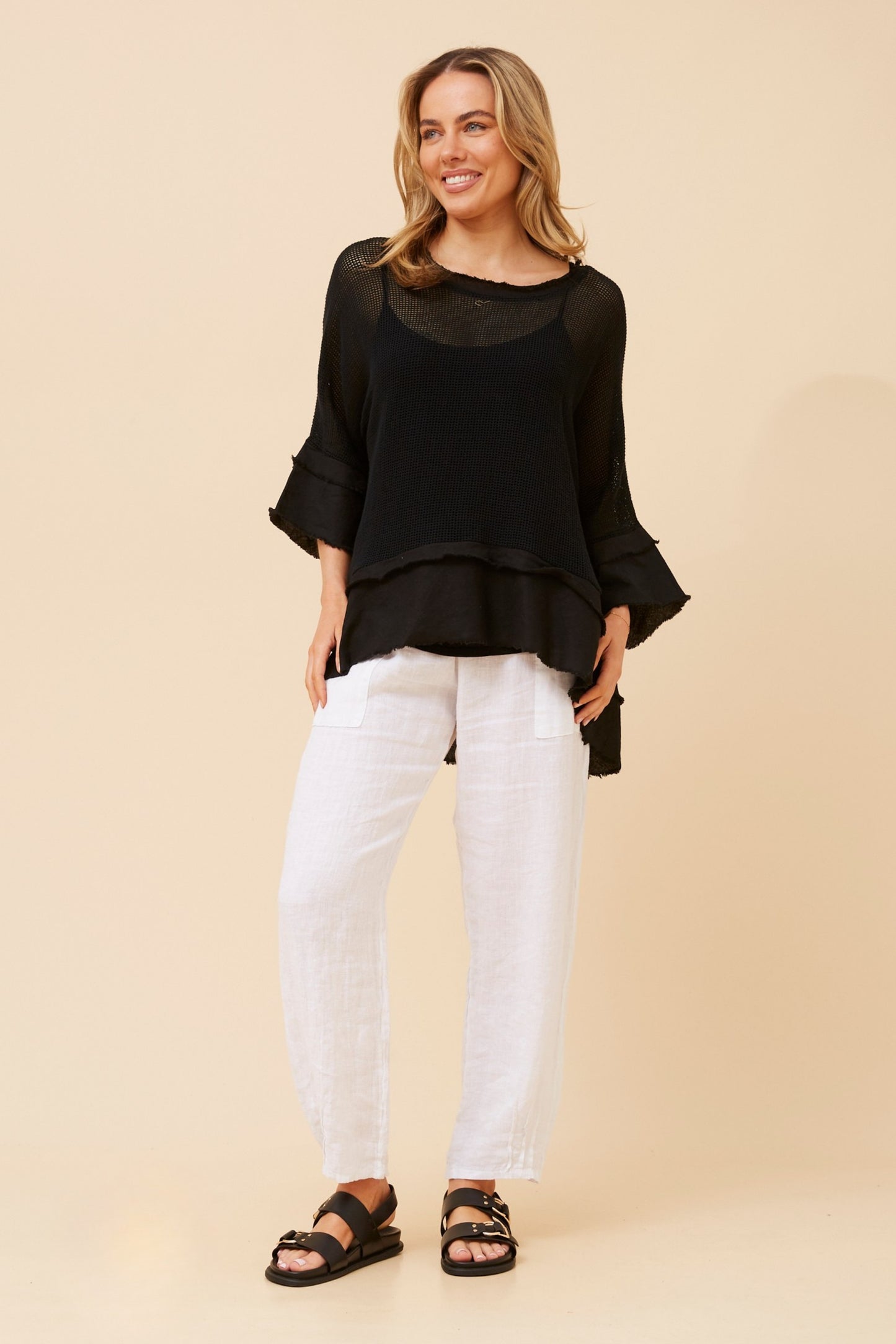 Miya Mesh Italian Top T522434 Black