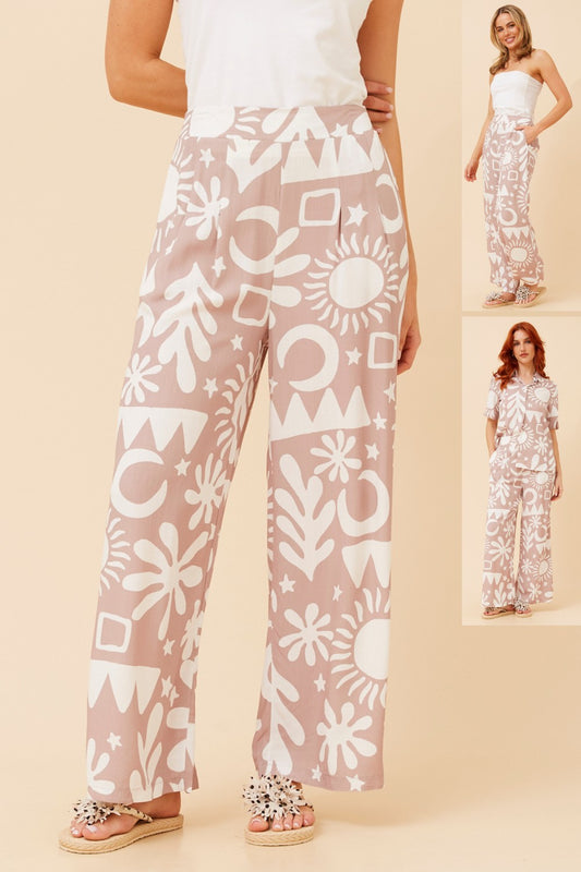 Aida Abstract Print Wide Leg Pant P524579