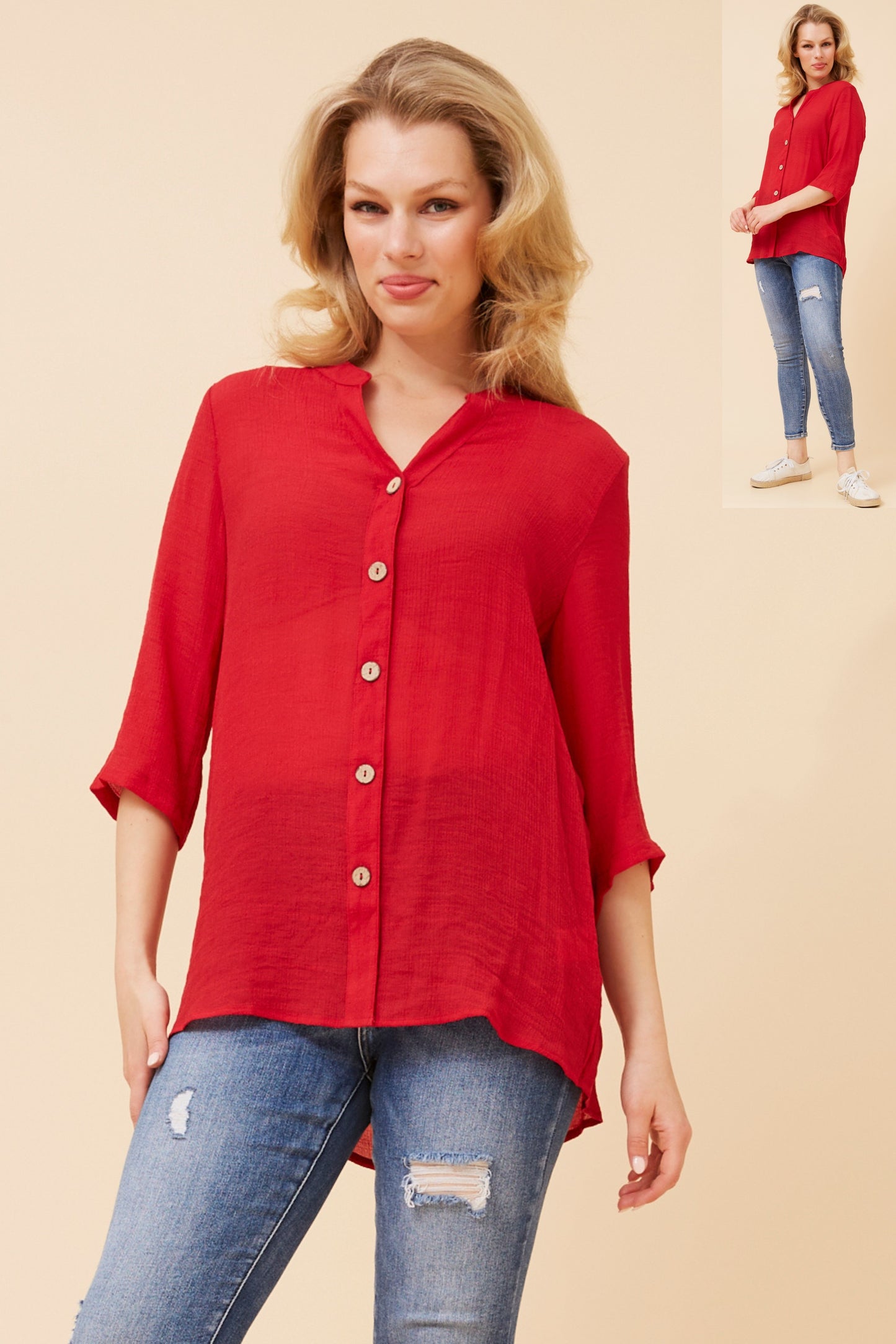 Gloria Blouse T523430 Rich Red