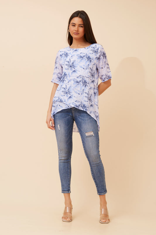 Emery Double Layer Top T523343 Blue