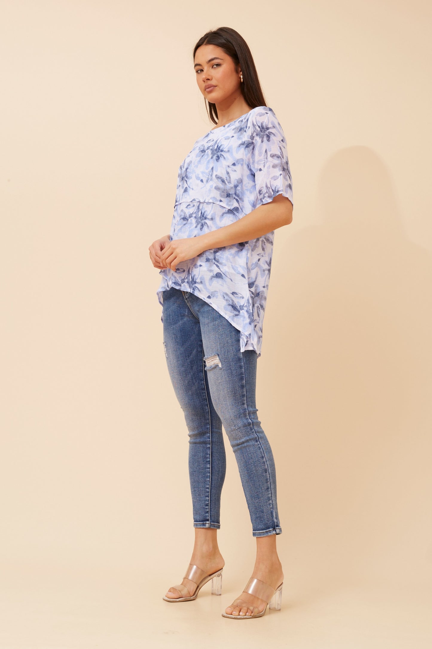 Emery Double Layer Top T523343 Blue