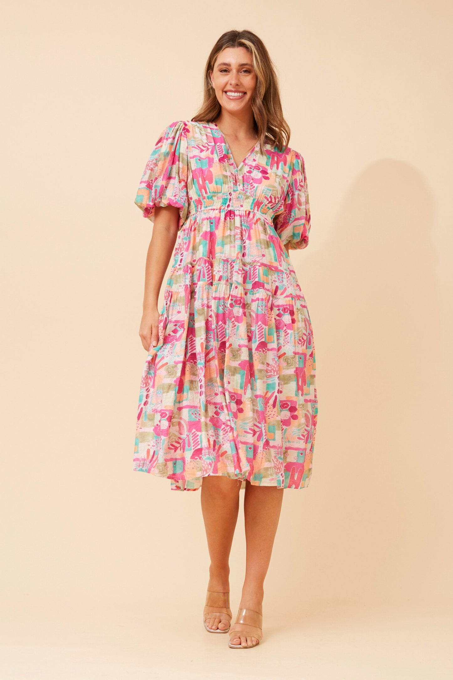 Cassandra Puff Sleeve Dress D523680