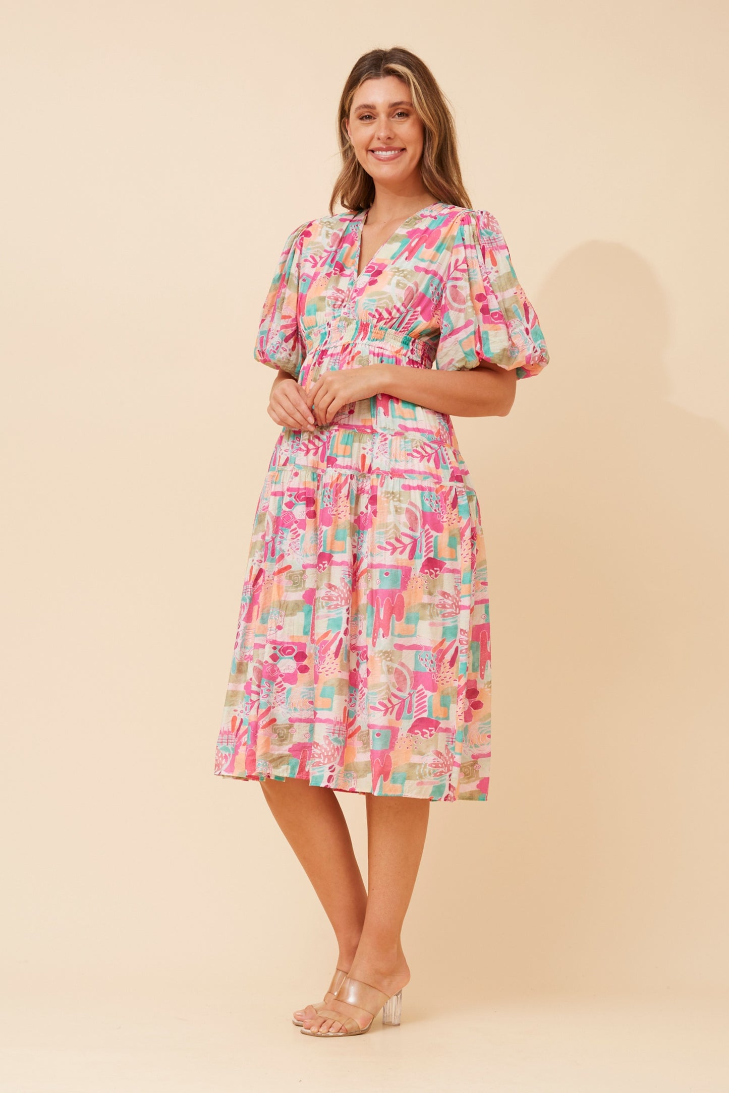Cassandra Puff Sleeve Dress D523680