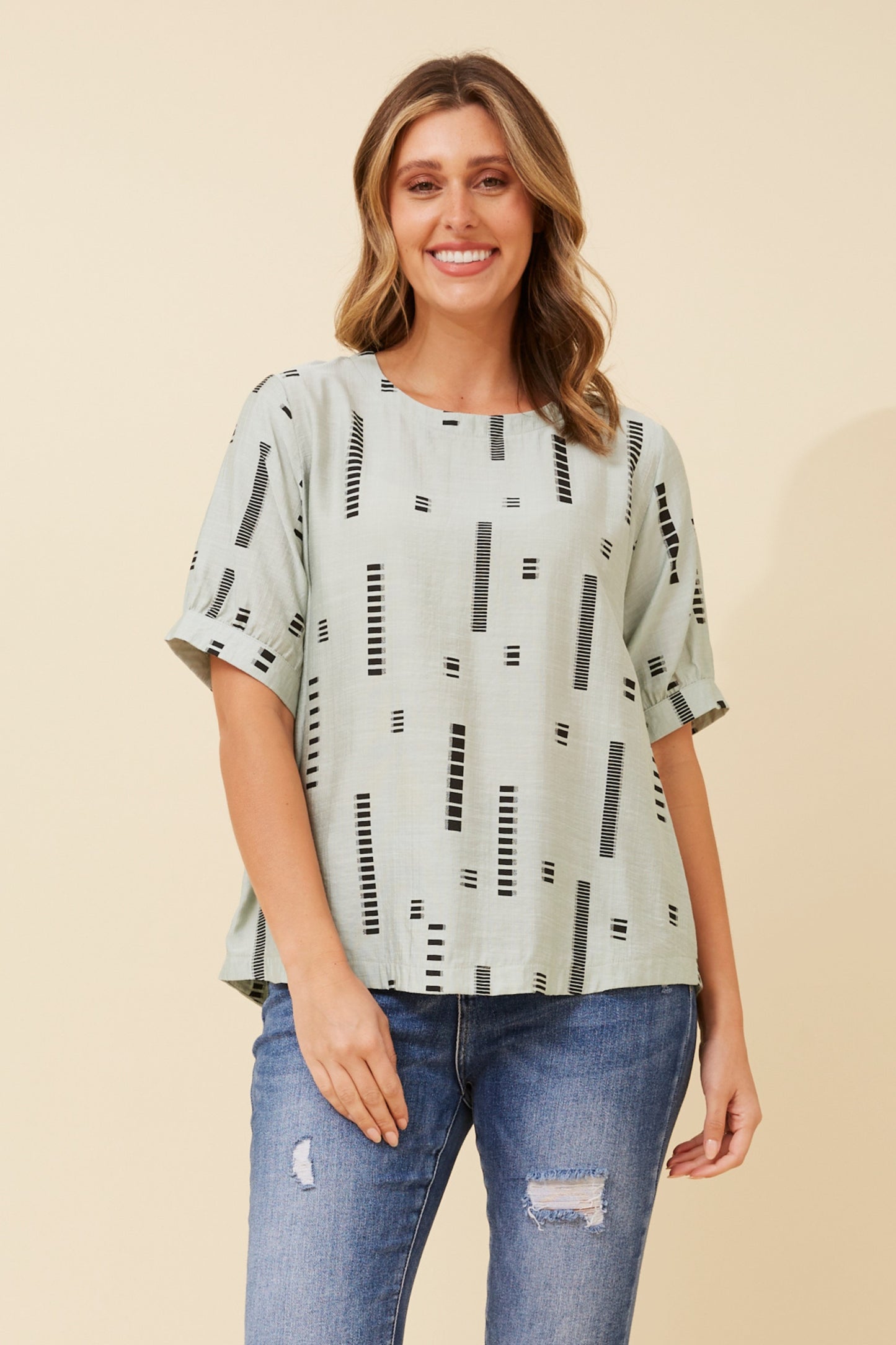 Carolyn Short Sleeve Top - Sage T731876